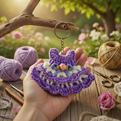 Mini Dress Keychain Crochet Pattern PDF + Video Tutorial (Beginner Friendly)