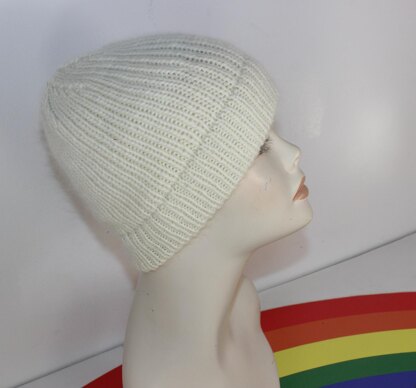 Adult and Teen Aran Rib Ski Beanie Hat Circular