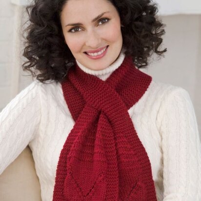 Knit Keyhole Scarf in Red Heart Soft Solids - LW2464 - knitting pattern