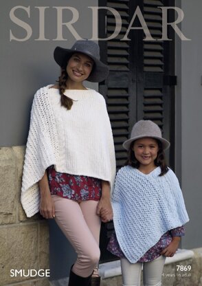 Ponchos in Sirdar Smudge - 7869- Downloadable PDF