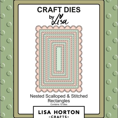 Lisa Horton Nested Scalloped & Stitched Rectangle Die Set