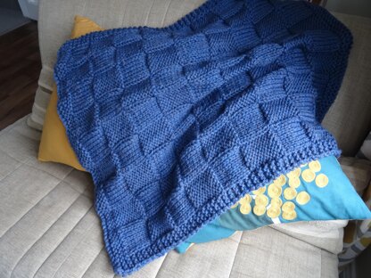 Baby blanket chunky blue