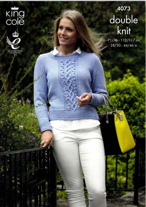 Sweater and Slipover in King Cole Merino Blend DK - 4073