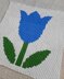 Blue Tulip Blanket C2C Crochet Pattern Corner-to-Corner 60x60 Grid