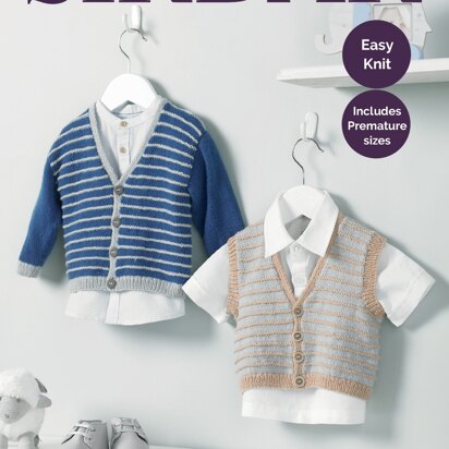 Boy's Cardigan and Waistcoat in Sirdar Snuggly 4 Ply - 5221 - Downloadable PDF