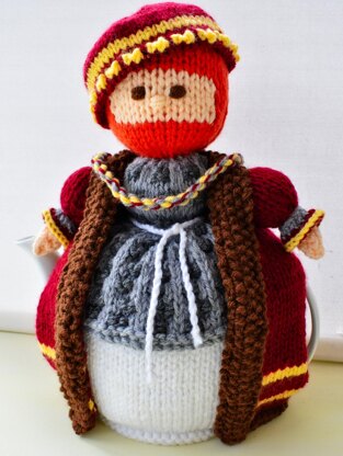 King Henry VIII 4 Cup Teapot Cosy Knitting Pattern - Novelty Teapot Cosy Knitting Pattern