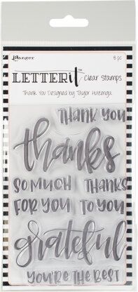 Ranger Letter It Clear Stamp Set 4"X6" - Thank You
