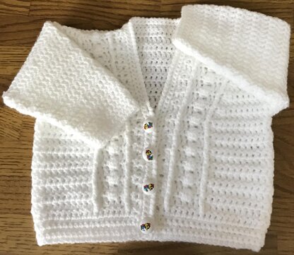 Simple Baby Cardigan Crochet pattern by UK Craft Store | LoveCrafts