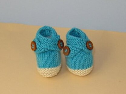 Baby 2 Colour Cross Strap Booties