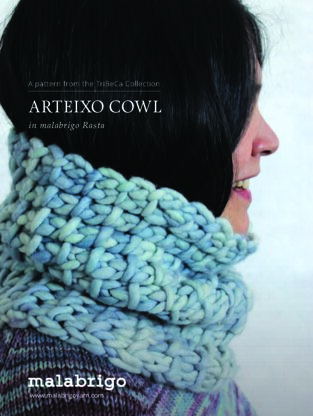 Arteixo Cowl in Malabrigo Rasta - Downloadable PDF