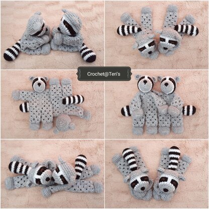 Raccoon Granny Hexagon Lovey