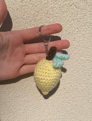 Crochet Lemon Keyring Pattern