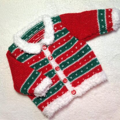 Snowflake Collar Christmas baby cardigan