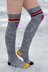 Roller Girl Heart Knee Patch Striped Socks