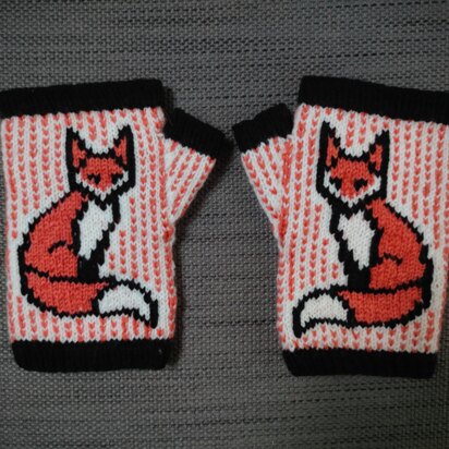 Fairisle Fox Mitts