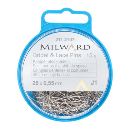 Milward Straight Pins 55mm Silver - 26 Pieces