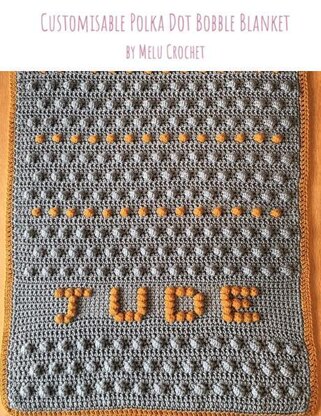 Customisable Polka Dot Bobble Blanket US terminology by Melu Crochet