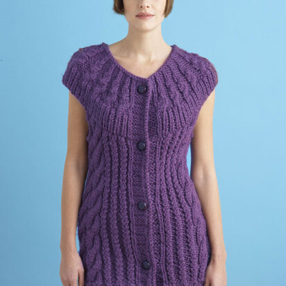 Circular Yoke Vest in Lion Brand Hometown USA - 80945B - knitting pattern