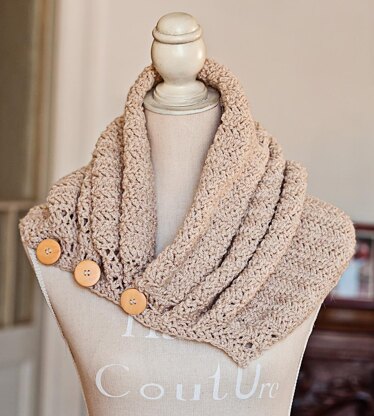 Herringbone Gathered Cowl w...