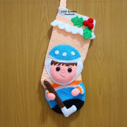 Hockey Player Christmas Stocking