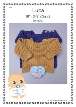 Luca Baby Sweater knitting pattern Knitting pattern by Designs by