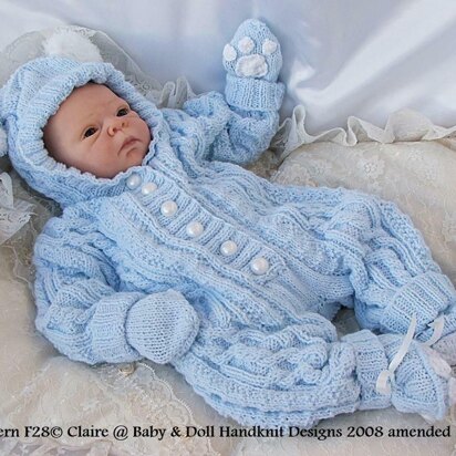 Bunny/Teddy All-in-one 17-24” doll/newborn/0-3m baby