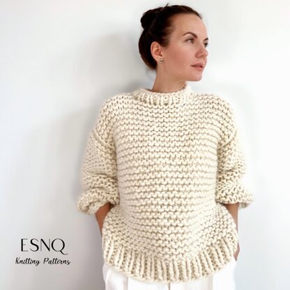 Chunky Sweater Knitting Pattern for beginners – Through the Stitch