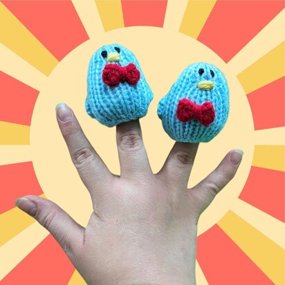 Two Little Dickie Birds Finger Puppets - knitting pattern