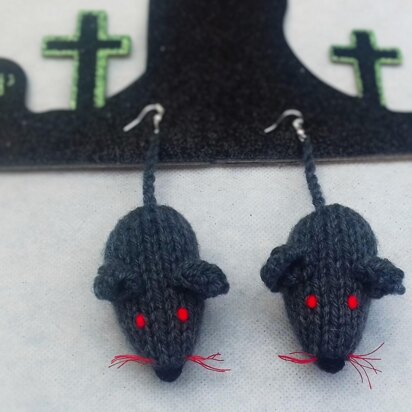 Halloween Rabid Rat Earrings