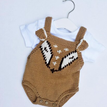 Baby Deer Knit Romper, 0-6 months