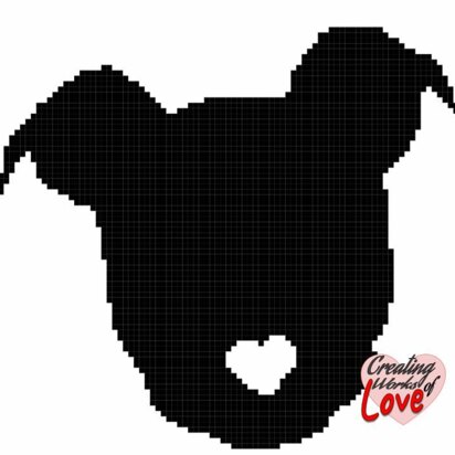 Pit Bull Face Heart Nose C2C Graphgan