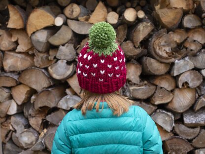 Strawberry Pompom Hat Chunky Baby Children Women