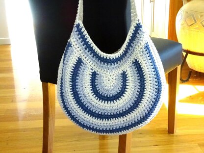 Crochet Striped Shoulder Bag