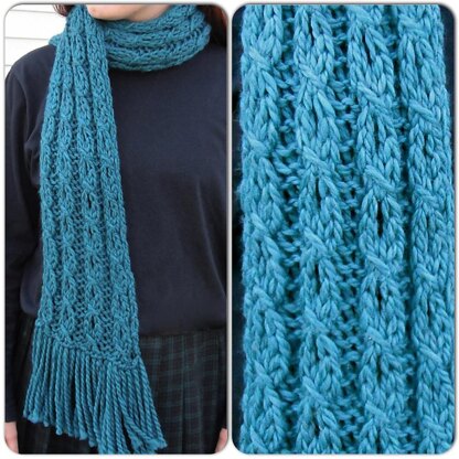 Mock Cable and Eyelet Scarf