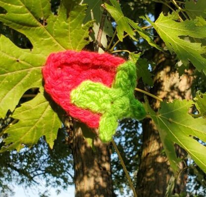 Crochet Strawberry Pin/Hair Clip and Keychain Pattern Bundle