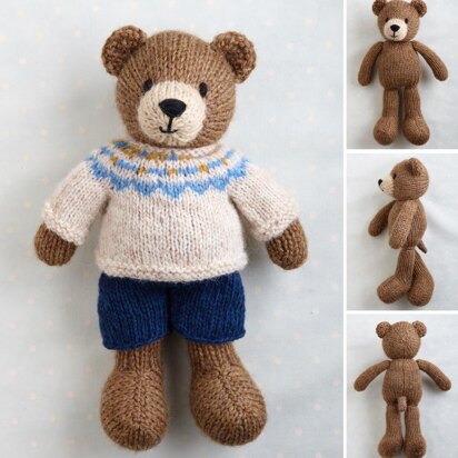 Bear/Panda in a Fair Isle sweater