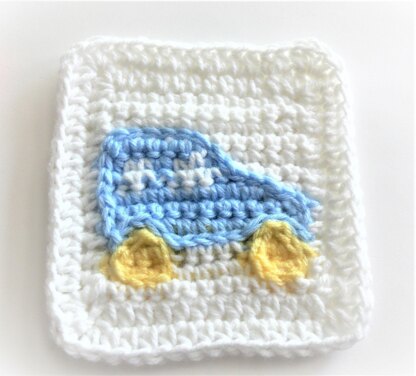 Crochet Baby Blanket Car Afghan Square