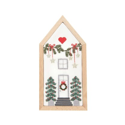 Rico Small Christmas House Embroidery Kit - 9 x 18cm