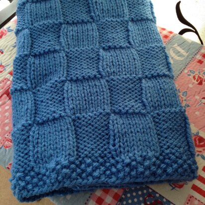 Easy Basket Weave Blanket, Knitting Pattern