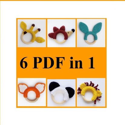 Set animals 6 in 1 teether