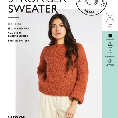 Stronger Sweater in Wool and the Gang Feeling Good Yarn - V716636412 - Downloadable PDF