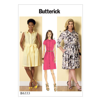 Butterick Blusenkleid und Schärpe für Damen B6333 - Schnittmuster