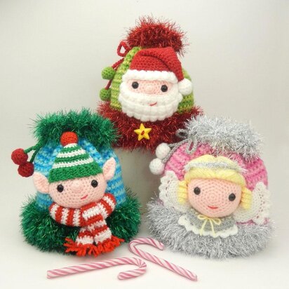 Christmas Drawstring Bags - Elf, Santa and Angel