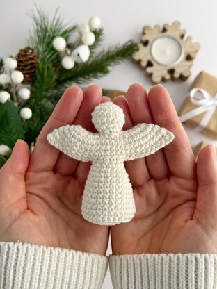 Christmas crochet angel ornament no sew amigurumi pattern