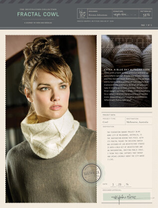 Fractal Cowl in Blue Sky Fibers Extra - 3816 - Downloadable PDF