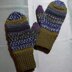 Two-Needle Self-Striping Hat and Mitten Set