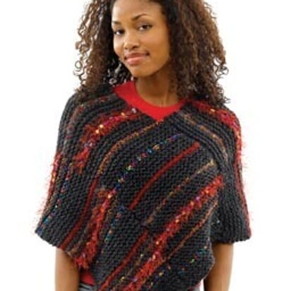 Mix-and-Match Poncho in Lion Brand Wool-Ease Chunky - 40508 - knitting pattern