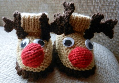 Reindeer Baby Booties