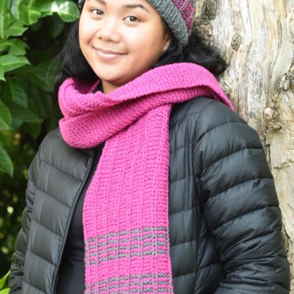 Turnabout Hat and Scarf Set in Cascade Yarns Aegean Tweed - DK646 - Downloadable PDF