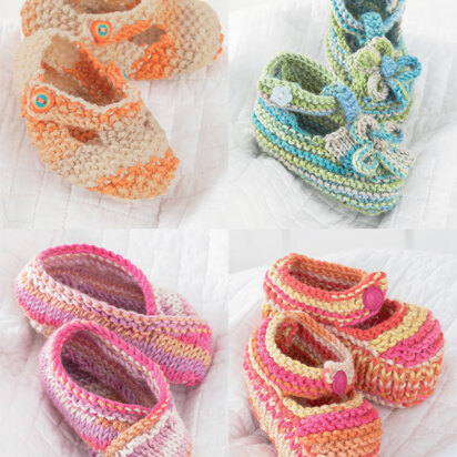 Shoes in Sirdar Snuggly Smiley Stripes DK - 1478 - Downloadable PDF